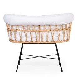 BÉABA Berceaux Et Couffins*Berceau en rotin pieds en métal + housse blanc cassé