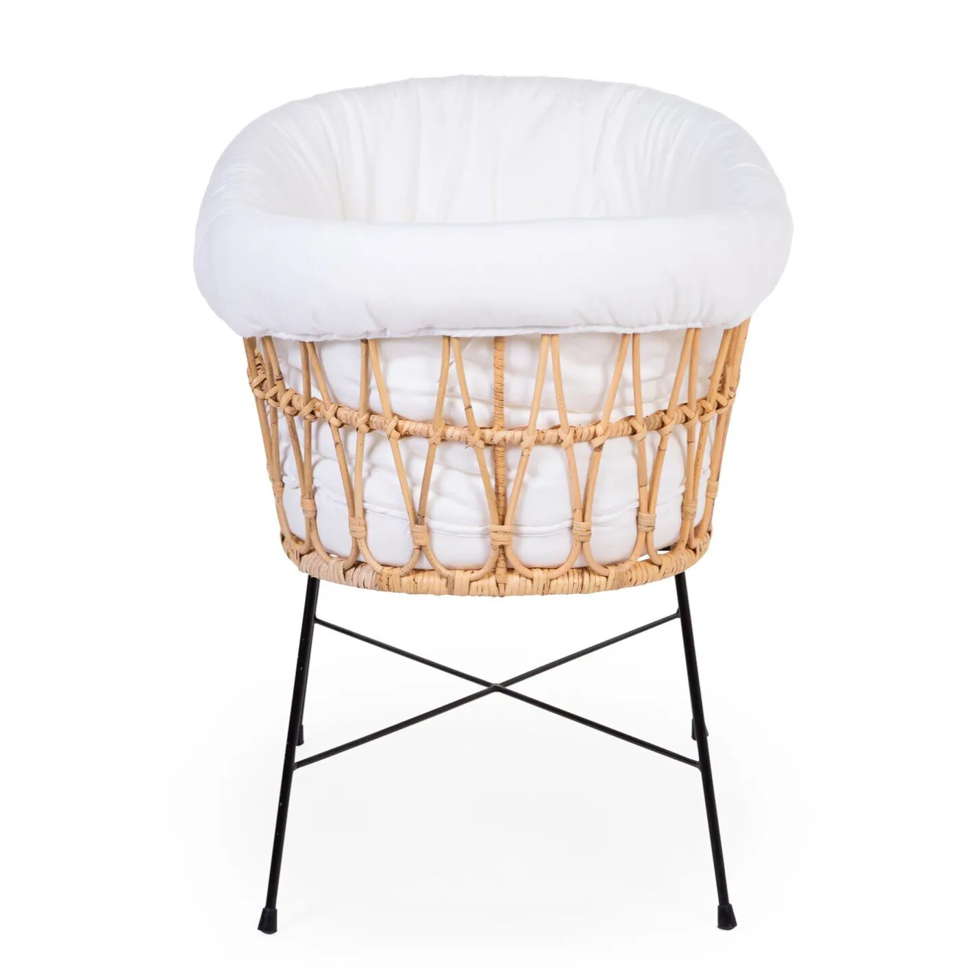 BÉABA Berceaux Et Couffins*Berceau en rotin pieds en métal + housse blanc cassé