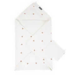 BÉABA Capes De Bain*Cape De Bain + Gant - 80x80 Cm - Jersey - Hearts Beige