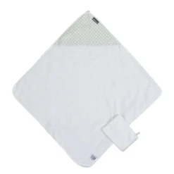 BÉABA Capes De Bain*Cape De Bain + Gant - 80x80 Cm - Jersey - Forêt - Mousseline Beige