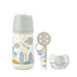 BÉABA Tétines, Sucettes Et Accessoires|Biberons Et Accessoires*Coffret biberon + sucette + attache-sucette Dreams 0-6 mois Blue