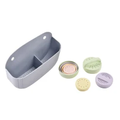 BÉABA Baignoires Et Accessoires*Coffret de bain : panier et jouets de bain silicone Galet / Menthe au lait / Multi couleurs