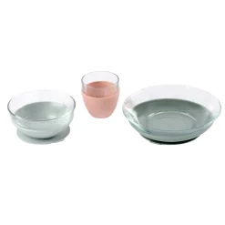 BÉABA Couverts Vaisselle Et Bavoirs*Coffret repas verre Eucalyptus/Rose Jungle