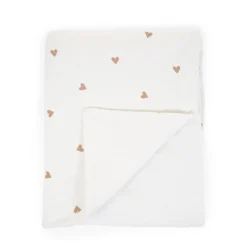 BÉABA Accessoires De Lit|Linges De Lit*Couverture De Bébé - 80x100 Cm - Jersey + Mousseline - Heart Beige