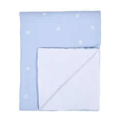 BÉABA Accessoires De Lit*Couverture De Bébé - 80x100 Cm - Mousseline Fleur - Bleue Beige