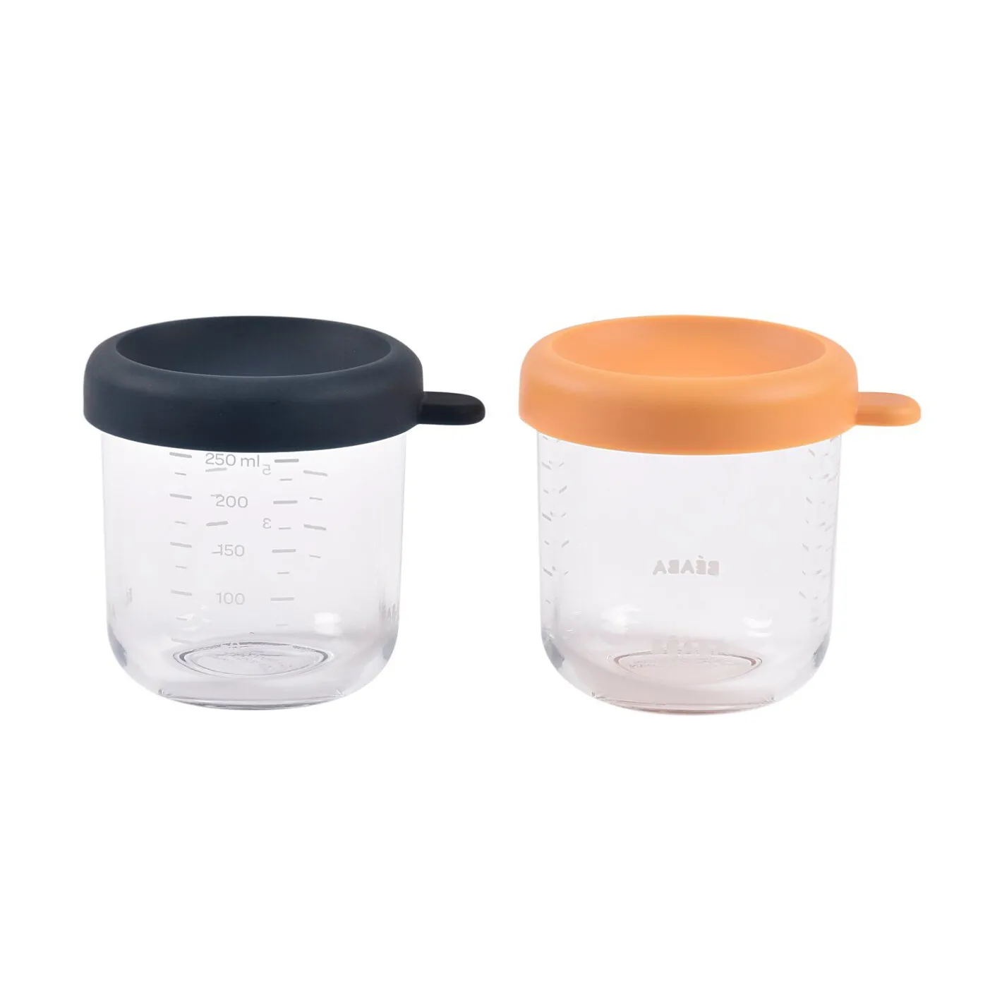 BÉABA Couverts Vaisselle Et Bavoirs*Lot 2 portions verre 250ml Night blue/Miel Nightblue/hone