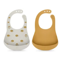 BÉABA Couverts Vaisselle Et Bavoirs*Lot de 2 bavoirs silicone Colour Essence Yellow