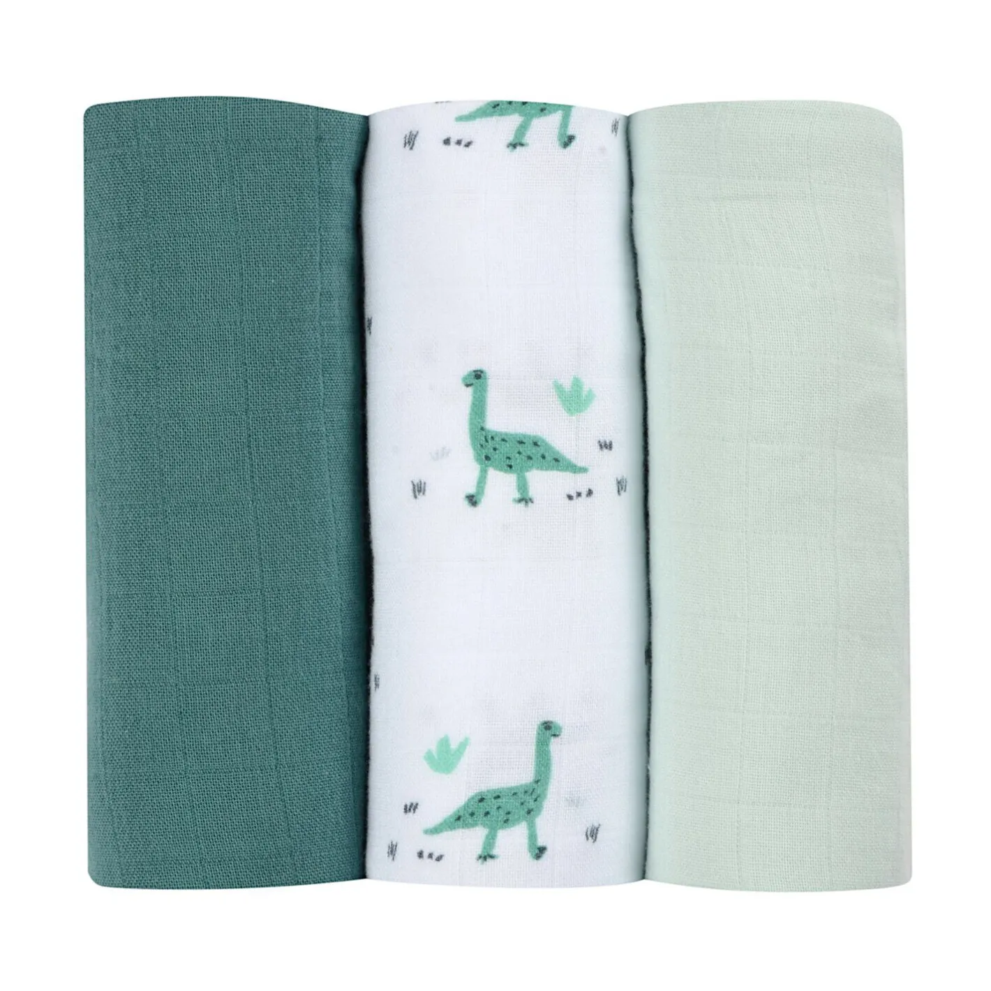 BÉABA Accessoires De Toilette|Baignoires Et Accessoires*Lot de 3 langes en coton Jurassique/Vert
