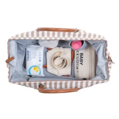 BÉABA Sacs De Voyage|Sacs À Langer*Mommy Bag ® Sac à Langer - Rayures - Nude/Terracotta Black/gold