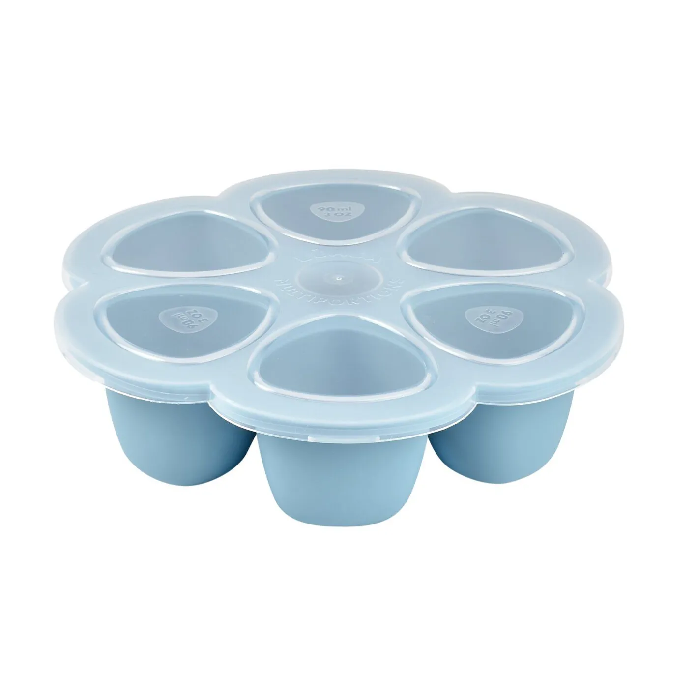 BÉABA Goûter Sain|Couverts Vaisselle Et Bavoirs*Moule multiportions silicone 6X90ml Bleu Blue