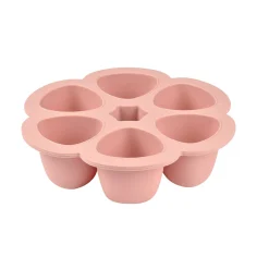 BÉABA Goûter Sain|Couverts Vaisselle Et Bavoirs*Moule multiportions silicone 6X90ml Vieux Rose Blue