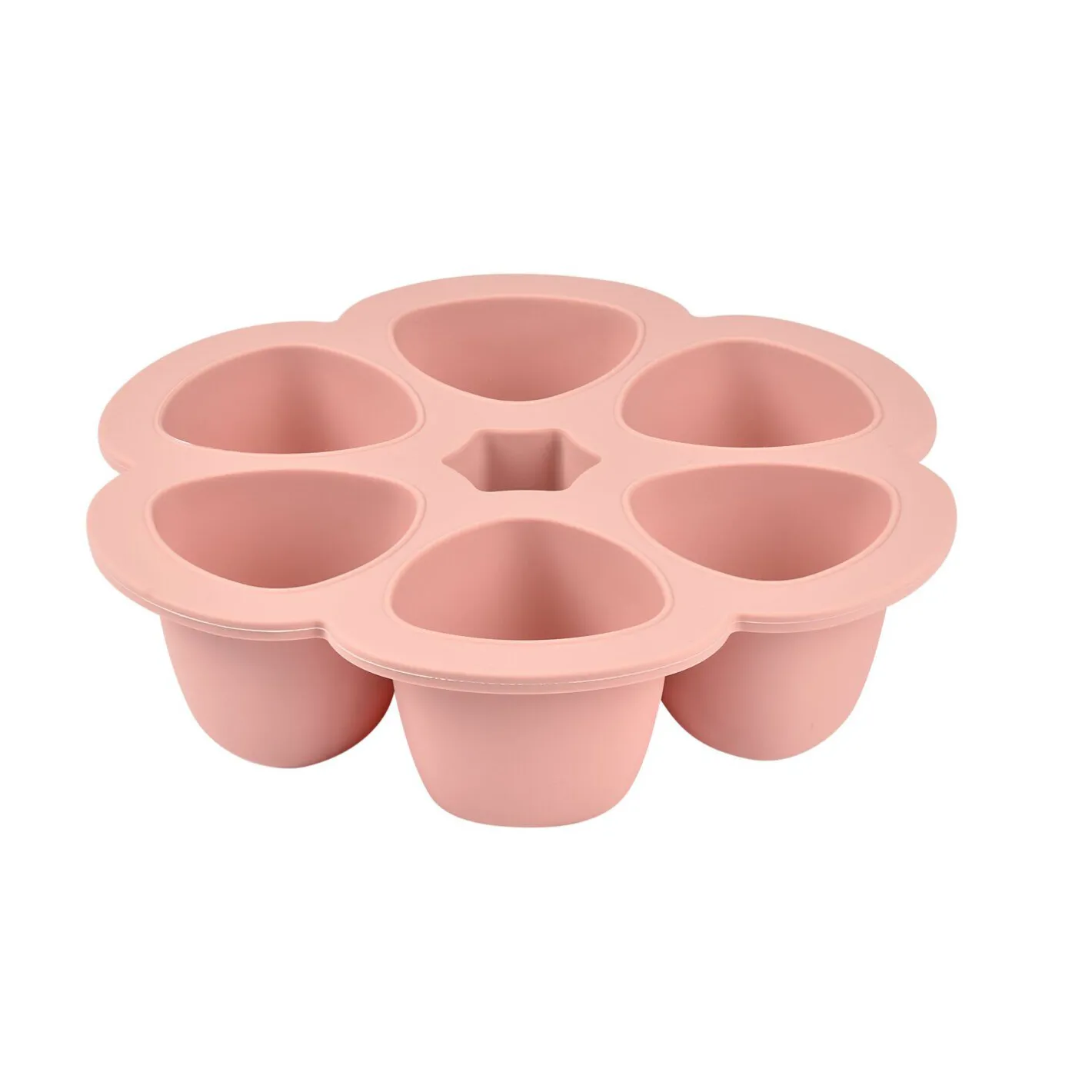 BÉABA Goûter Sain|Couverts Vaisselle Et Bavoirs*Moule multiportions silicone 6X90ml Vieux Rose Blue