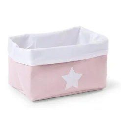 BÉABA Paniers De Rangement*Panier De Rangement - 32x20x20 Cm - Toile - Rose Tendre Blan Greystripes