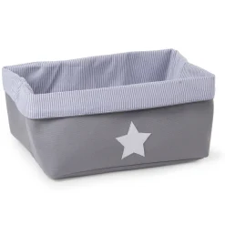 BÉABA Paniers De Rangement*Panier De Rangement - 40x30x20 Cm - Toile - Gris Rayures Greystripes