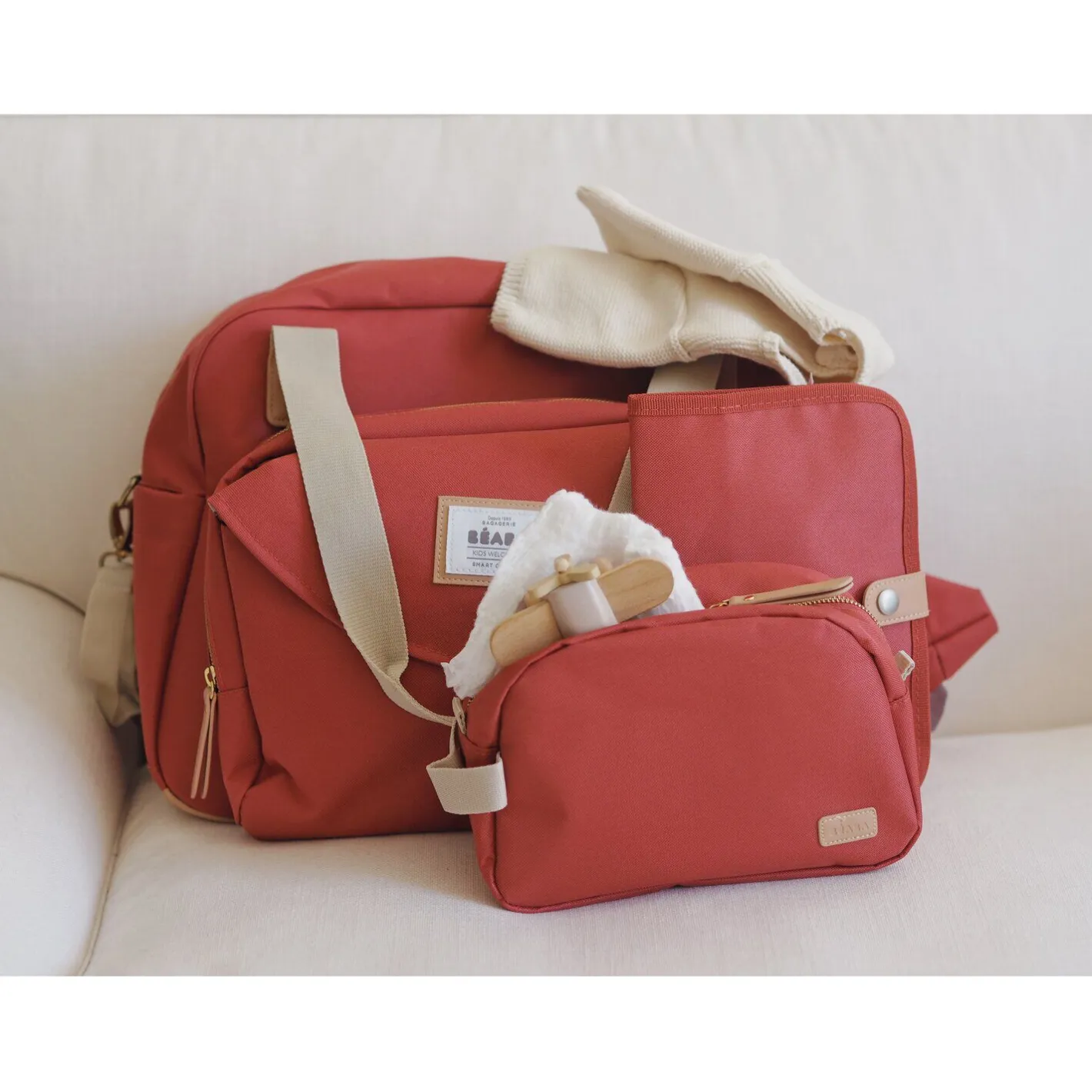 BÉABA Accessoires De Toilette*Protège carnet de santé Terracotta Cherryblossom