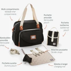 BÉABA Sacs À Langer*Sac à langer Genève Noir Ardoise