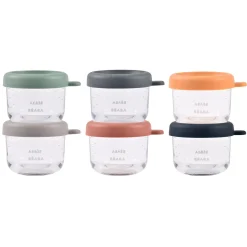 BÉABA Pots De Conservation|Pots De Conservation*Set 6 portions verre 150 ml SUNRISE COLORMIX Sunrisecolor