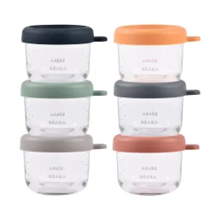 BÉABA Pots De Conservation|Pots De Conservation*Set 6 portions verre 150 ml SUNRISE COLORMIX Sunrisecolor