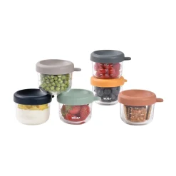 BÉABA Pots De Conservation|Pots De Conservation*Set 6 portions verre 150 ml SUNRISE COLORMIX Sunrisecolor