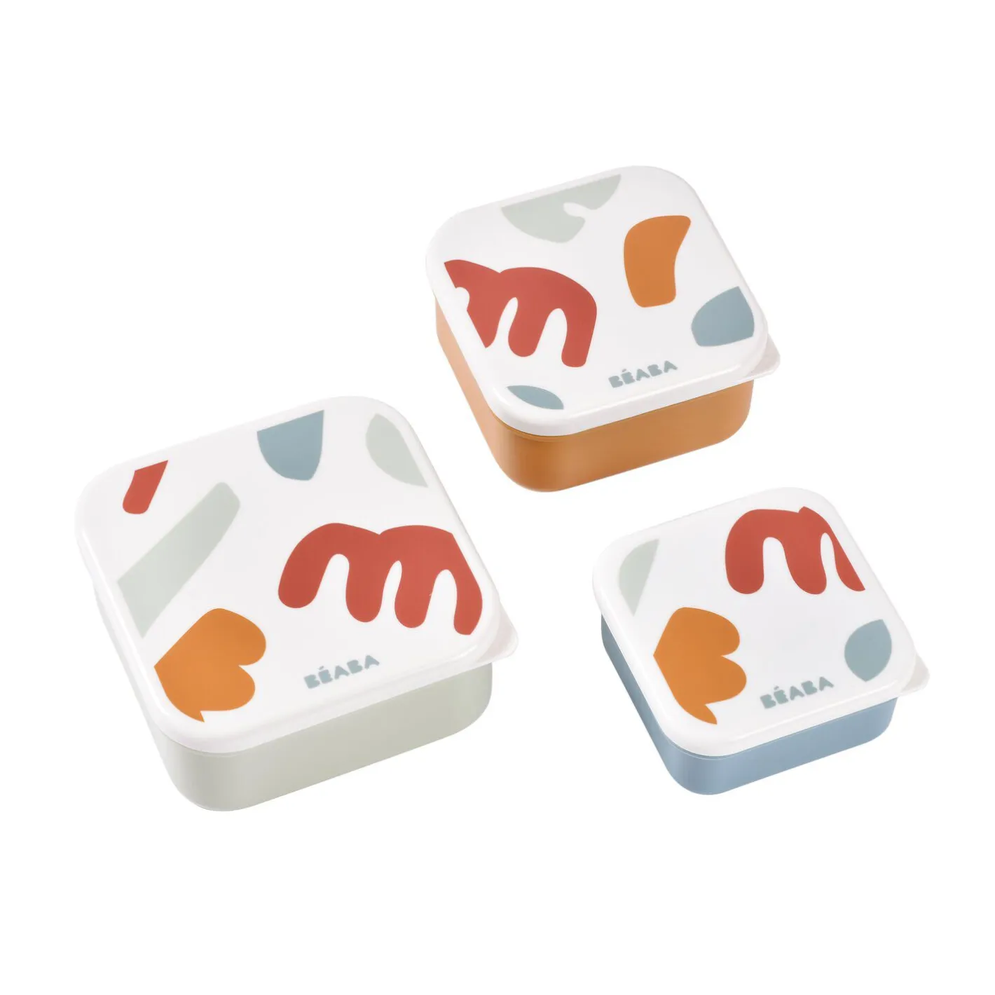 BÉABA Goûter Sain|Pots De Conservation*Set de 3 boîtes à gouter Playful