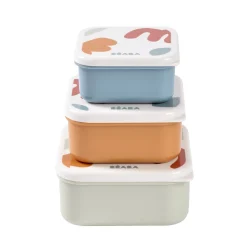 BÉABA Goûter Sain|Pots De Conservation*Set de 3 boîtes à gouter Playful
