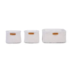 BÉABA Paniers De Rangement*Set Of 3 Hanging Storage Baskets - 21x14x10 Cm + 14x10x10 Cm -Teddy Off white