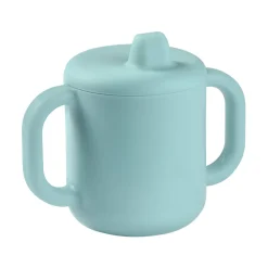 BÉABA Goûter Sain|Couverts Vaisselle Et Bavoirs*Tasse d'apprentissage silicone Bleu Blue