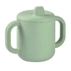 BÉABA Goûter Sain|Couverts Vaisselle Et Bavoirs*Tasse d'apprentissage silicone Vert sauge Blue