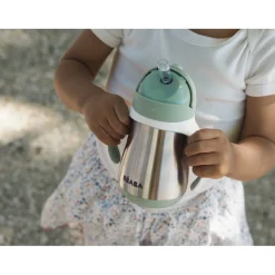 BÉABA Couverts Vaisselle Et Bavoirs*Tasse paille inox 250ml Vert sauge Windyblue