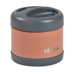 BÉABA Goûter Sain|Pots De Conservation*Thermo-portion inox 500ml Gris minéral/Terracotta Balticblue
